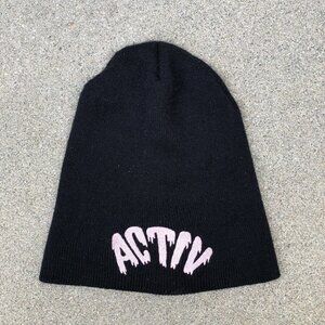 ACTIV Beanie Hat Unisex Black Cap Ribbed Winter​​​​​
